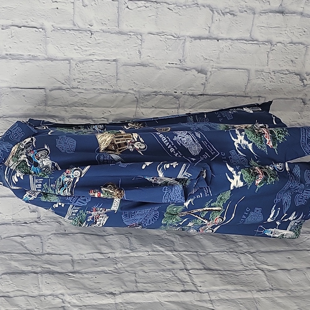 Harley-Davidson Blue‎ Casual Button Down Shirt - Picture 7 of 14